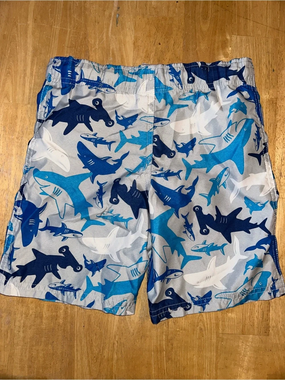 Boys 5t board shorts swim trunks drawstring sharks hammerhead shark Circo